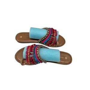 Massini Multimedia Embellished Strappy Toe  Loop Sandals Size 11